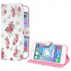 iphone 7 Hülle - Kunstleder - Flipcase - Blumengestecke Weiß