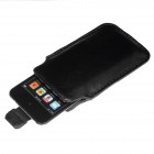 iPod Touch 4 Ledertasche - Echtleder - Schwarz