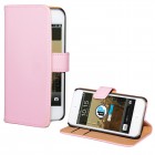 iPod Touch 5 Flip Case mit Kreditkartenfach - beschichtetes Leder - Rosa
