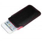 iPod Touch 5 Ledertasche - Echtleder - Schwarz Rot