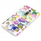 LG G2 Hülle - Silikon Case - Kleine Eulen Bunte Ringe