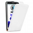 LG G3s Hülle - beschichtetes Leder - Flip Case - in Weiß