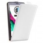 LG G4 Hülle - beschichtetes Leder - Flip Case - Weiß