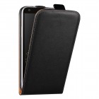 LG G5 Hülle - beschichtetes Leder - Flip Case - Schwarz