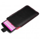 LG Google Nexus 5 Ledertasche - Echtleder - Schwarz Rot