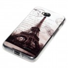 LG Optimus L70 Hülle - Silikon Case - Eiffelturm Schwarz Weiß