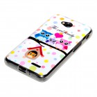 LG Optimus L70 Hülle - Silikon Case - Eulen Happy Family