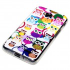 LG Optimus L70 Hülle - Silikon Case - Kleine Eulen Bunte Ringe