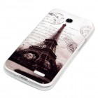 LG Optimus L90 Hülle - Silikon Case - Eiffelturm Schwarz Weiß