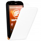 Motorola Moto G Hülle - beschichtetes Leder - Flip Case - in Weiß