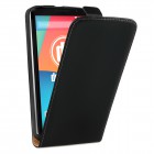 Motorola Google Nexus 6 Hülle - beschichtetes Leder - Flip Case - in Schwarz