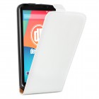 Motorola Google Nexus 6 Hülle - beschichtetes Leder - Flip Case - in Weiß
