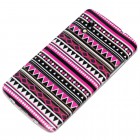 LG Google Nexus 5 Hülle - Silikon Case - Zick Zack Muster Lila Schwarz