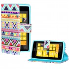 Nokia Lumia 520 Hülle - Kunstleder - Flip Case - Zick Zack Muster Grau