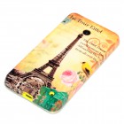 Nokia Lumia 630 / 635 Hülle - Silikon Case - Eiffelturm Rosa Blume