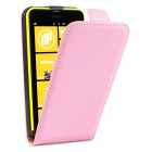 Nokia Lumia 630 / 635 Hülle - beschichtetes Leder - Flip Case - in Rosa