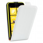 Nokia Lumia 630 / 635 Hülle - beschichtetes Leder - Flip Case - in Weiß