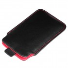 Nokia Lumia 820 Ledertasche - Echtleder - Schwarz Rot