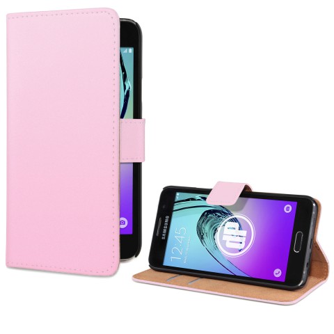 Samsung Galaxy A3 (2016) beschichtetes Leder Flip Case - mit Kreditkartenfach Rosa