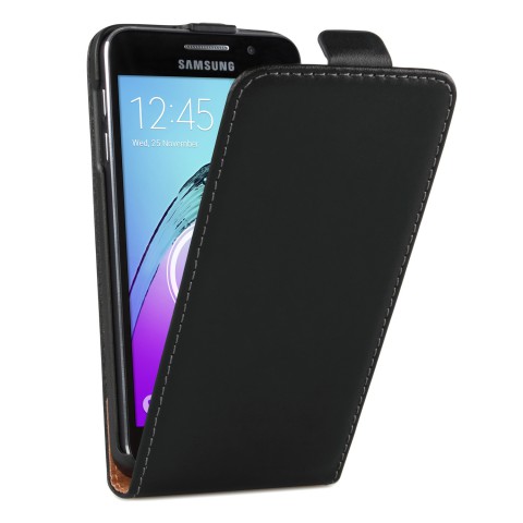 Samsung Galaxy A3 (2016) beschichtetes Leder Flip Case - Schwarz