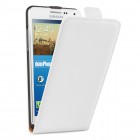 Samsung Galaxy A7 Hülle - beschichtetes Leder - Flip Case - Weiß