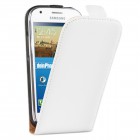 Samsung Galaxy Ace 4 Hülle - beschichtetes Leder - Flip Case - in Weiß
