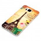 Samsung Galaxy Alpha Hülle - Silikon Case - Eiffelturm Rosa Blume