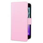 Samsung Galaxy J7 (2016) Hülle - beschichtetes Leder Flip Case - mit Kreditkartenfach - Rosa