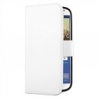 Samsung Galaxy J7 (2016) Hülle - beschichtetes Leder Flip Case - mit Kreditkartenfach - Weiß