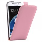 Samsung Galaxy J7 (2016) Hülle - beschichtetes Leder Flip Case - Rosa