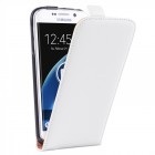 Samsung Galaxy J7 (2016) Hülle - beschichtetes Leder Flip Case - Weiß