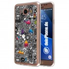 Samsung Galaxy J7 (2016) Hülle - Silikon Case - Comic Muster Grau