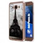 Samsung Galaxy J7 (2016) Hülle - Silikon Case - Eiffelturm Schwarz Weiß