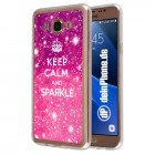 Samsung Galaxy J7 (2016) Hülle - Silikon Case - Keep Calm Glitzer