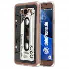 Samsung Galaxy J7 (2016) Hülle - Silikon Case - Retro Kassette Schwarz