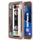 Samsung Galaxy J7 (2016) Hülle - Silikon Case - Retro Kassette Weiß