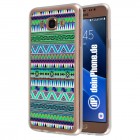 Samsung Galaxy J7 (2016) Hülle - Silikon Case - Zick Zack Muster Grün