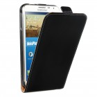 Samsung Galaxy Note 3 Neo Hülle - beschichtetes Leder - Flip Case - in Schwarz
