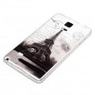 Samsung Galaxy Note 4 Hülle - Silikon Case - Eiffelturm Schwarz Weiß