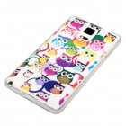 Samsung Galaxy Note 4 Hülle - Silikon Case - Kleine Bunte Eulen Ringe