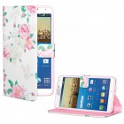 Samsung Galaxy Note 7 Hülle - Kunstleder - Flipcase - Blumengestecke Weiß
