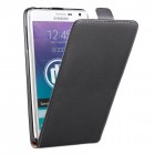 Samsung Galaxy Note Edge Hülle - beschichtetes Leder - Flip Case - in Schwarz