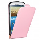 Samsung Galaxy S4 Hülle - beschichtetes Leder - Flip Case - Rosa