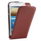 Samsung Galaxy S5 Mini Hülle - beschichtetes Leder - Flip Case - in Braun