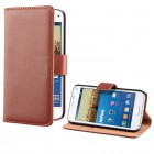 Samsung Galaxy S5 Mini beschichtetes Leder Flip Case mit Kreditkartenfach Braun