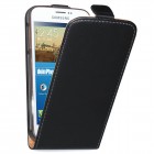Samsung Galaxy S5 Mini Hülle - beschichtetes Leder - Flip Case - Schwarz