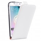 Samsung Galaxy S6 Edge+ Hülle - beschichtetes Leder - Flip Case - Weiß