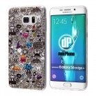 Samsung Galaxy S6 Edge+ Hülle - Silikon Case - Comic Muster Grau