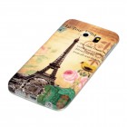 Samsung Galaxy S6 Edge Hülle - Silikon Case - Eiffelturm Rosa Blume