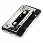 Samsung Galaxy S6 Edge Hülle - Silikon Case - Retro Kassette Schwarz